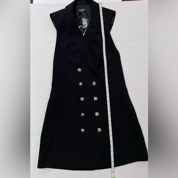 NWT Bebe Cross-back Vest dress jet black size Medium - Picture 6 of 7